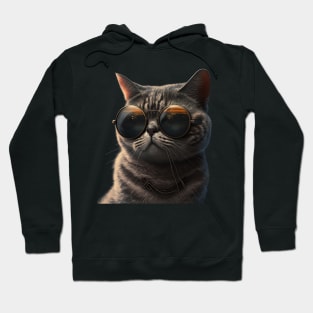 Cat Wearing Sunglasses Hoodie